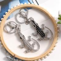 Zinc Alloy Key Clasp, plated, Unisex & with rhinestone 