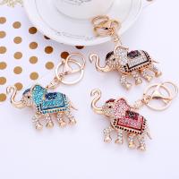 Zinc Alloy Key Clasp, Elephant, plated, Unisex & with rhinestone 