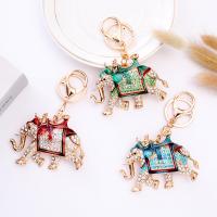 Zinc Alloy Key Clasp, Elephant, plated, Unisex & with rhinestone 