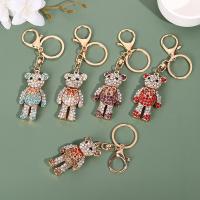 Zinc Alloy Key Clasp, Bear, plated, Unisex & with rhinestone 