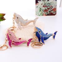 Zinc Alloy Key Clasp, Dolphin, plated, Unisex & with rhinestone 