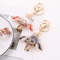 Zinc Alloy Key Clasp, with Caddice, Skull, plated, Unisex & with rhinestone 