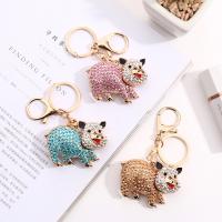 Zinc Alloy Key Clasp, Pig, plated, Unisex & with rhinestone 