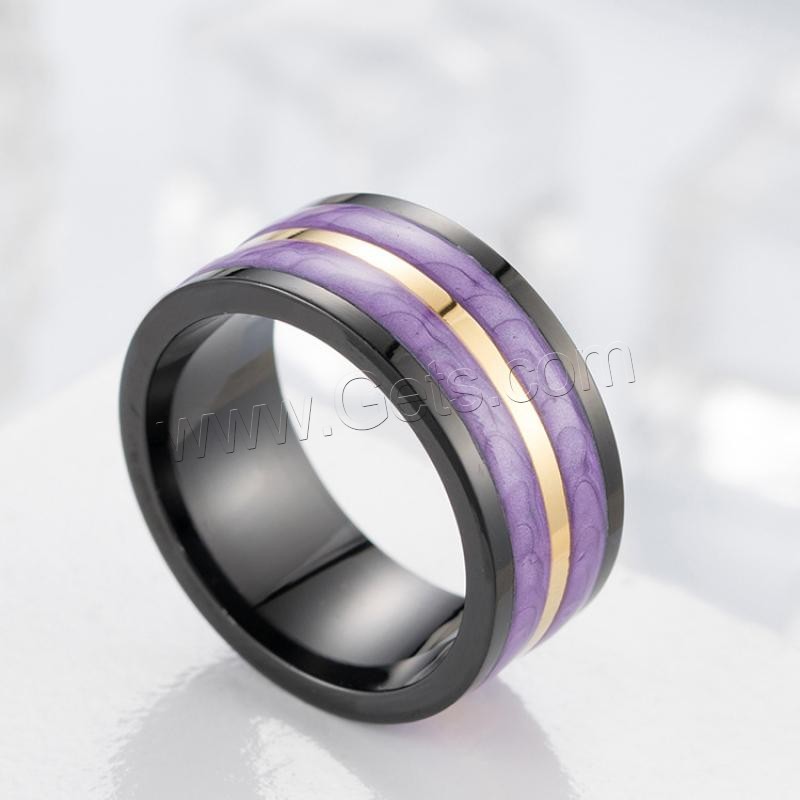 Titan Stahl Fingerring, Titanstahl, plattiert, unisex & verschiedene Größen vorhanden & Epoxy Aufkleber, keine, 10mm, Größe:7-11, verkauft von PC