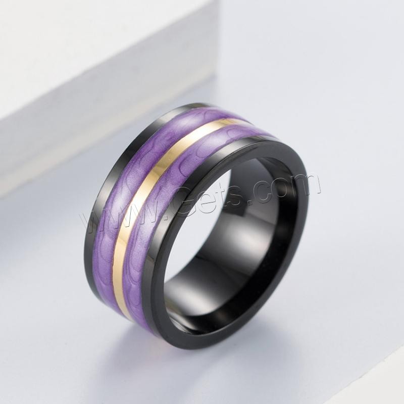 Titan Stahl Fingerring, Titanstahl, plattiert, unisex & verschiedene Größen vorhanden & Epoxy Aufkleber, keine, 10mm, Größe:7-11, verkauft von PC