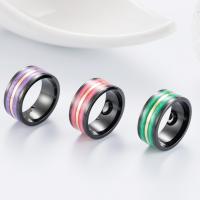 Titan Stahl Fingerring, Titanstahl, plattiert, unisex & verschiedene Größen vorhanden & Epoxy Aufkleber, keine, 10mm, Größe:7-11, verkauft von PC