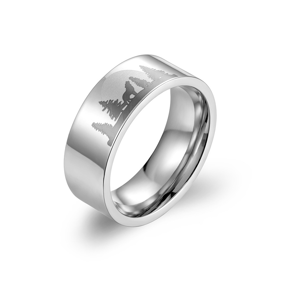 Titan Stahl Fingerring, Titanstahl, plattiert, unisex & verschiedene Größen vorhanden, keine, 8mm, Größe:7-12, verkauft von PC