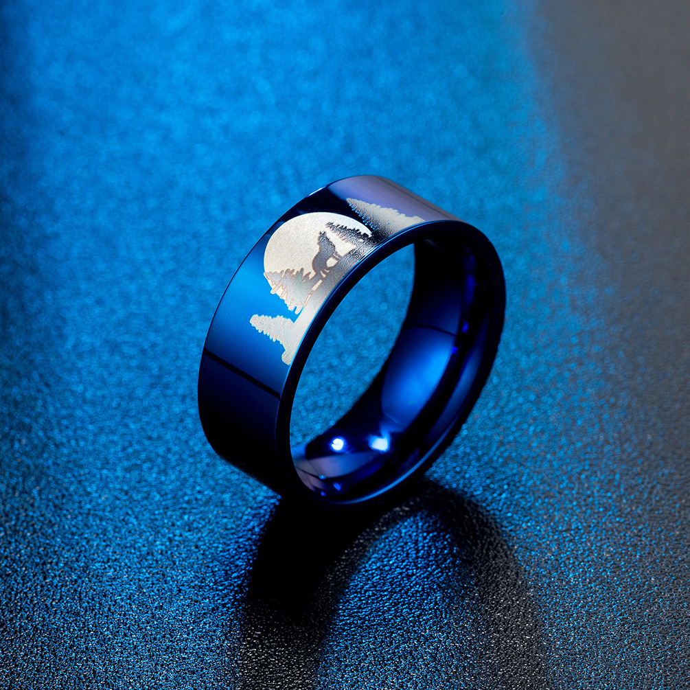 Titan Stahl Fingerring, Titanstahl, plattiert, unisex & verschiedene Größen vorhanden, keine, 8mm, Größe:7-12, verkauft von PC