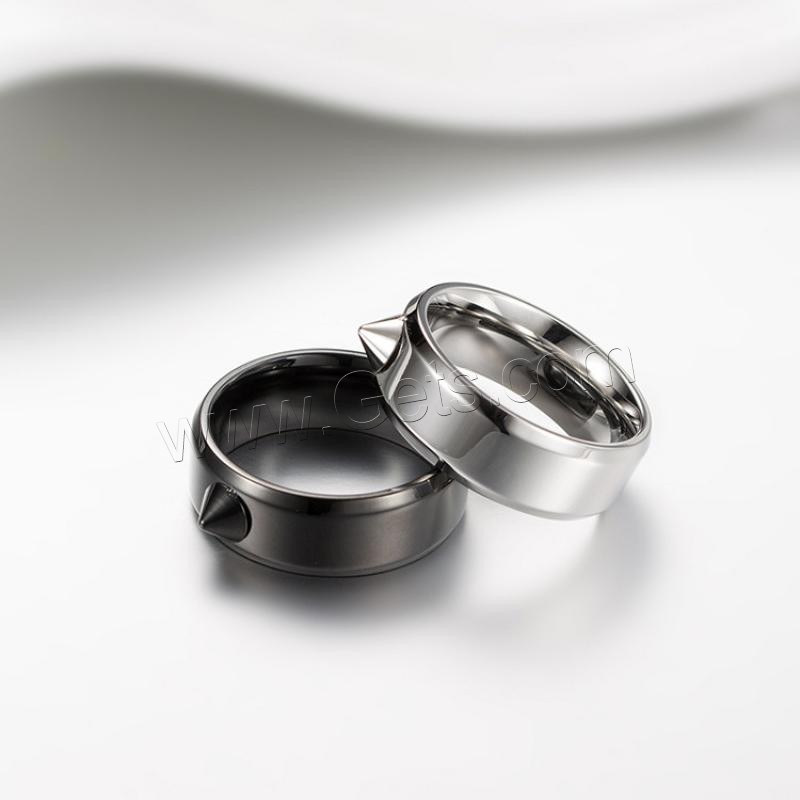 Titan Stahl Fingerring, Titanstahl, plattiert, unisex & verschiedene Größen vorhanden, keine, 8mm, Größe:7-12, verkauft von PC