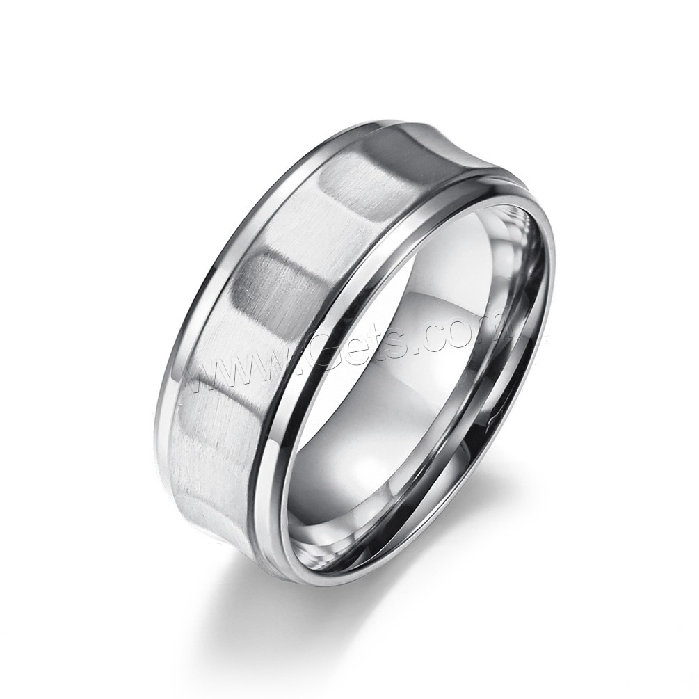 Titan Stahl Fingerring, Titanstahl, plattiert, unisex & verschiedene Größen vorhanden, keine, 8mm, Größe:7-11, verkauft von PC