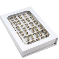 Edelstahl Fingerring, unisex, gemischte Farben, 8mm, 36PCs/Box, verkauft von Box