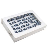 Edelstahl Fingerring, unisex, gemischte Farben, 8mm, 36PCs/Box, verkauft von Box