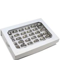 Edelstahl Fingerring, unisex, gemischte Farben, 8mm, 36PCs/Box, verkauft von Box