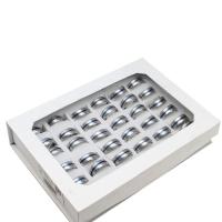 Edelstahl Fingerring, unisex, gemischte Farben, 8mm, 36PCs/Box, verkauft von Box