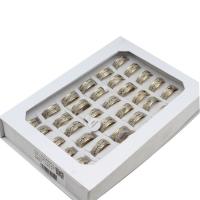 Edelstahl Fingerring, unisex, gemischte Farben, 8mm, 36PCs/Box, verkauft von Box