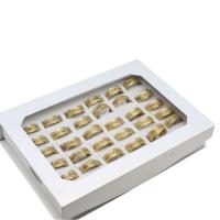 Edelstahl Fingerring, unisex, goldfarben, 8mm, 36PCs/Box, verkauft von Box