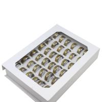 Edelstahl Fingerring, unisex, gemischte Farben, 8mm, 36PCs/Box, verkauft von Box