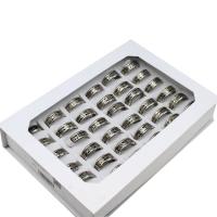 Edelstahl Fingerring, unisex, gemischte Farben, 8mm, 36PCs/Box, verkauft von Box