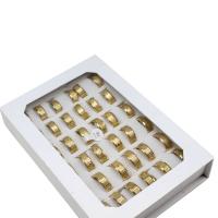 Edelstahl Fingerring, unisex, goldfarben, 8mm, 36PCs/Box, verkauft von Box