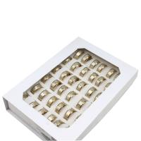 Edelstahl Fingerring, unisex, goldfarben, 8mm, 36PCs/Box, verkauft von Box