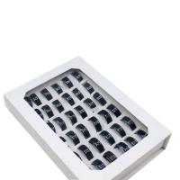 Edelstahl Fingerring, unisex & Emaille Stimmung, gemischte Farben, 8mm, 36PCs/Box, verkauft von Box