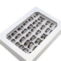 Edelstahl Fingerring, unisex, gemischte Farben, 8mm, 36PCs/Box, verkauft von Box