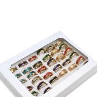 Edelstahl Fingerring, unisex, gemischte Farben, 8mm, 36PCs/Box, verkauft von Box