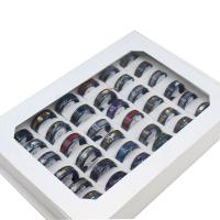 Edelstahl Fingerring, unisex, gemischte Farben, 8mm, 36PCs/Box, verkauft von Box