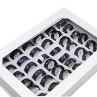 Edelstahl Fingerring, unisex, gemischte Farben, 8mm, 36PCs/Box, verkauft von Box