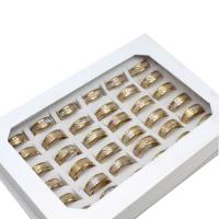 Edelstahl Fingerring, unisex, gemischte Farben, 8mm, 36PCs/Box, verkauft von Box