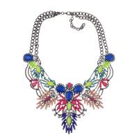 Collar de Declaración, aleación de zinc, con 2.75 inch extender cadena, para mujer & multi-hilera, más colores para la opción, longitud:aproximado 17 Inch, Vendido por UD