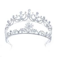 Bridal Tiaras, Zinc Alloy, Crown, silver color plated, with rhinestone 