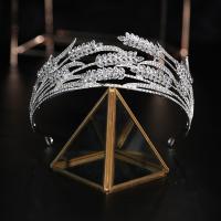 Bridal Tiaras, Zinc Alloy, Crown, silver color plated, with rhinestone 