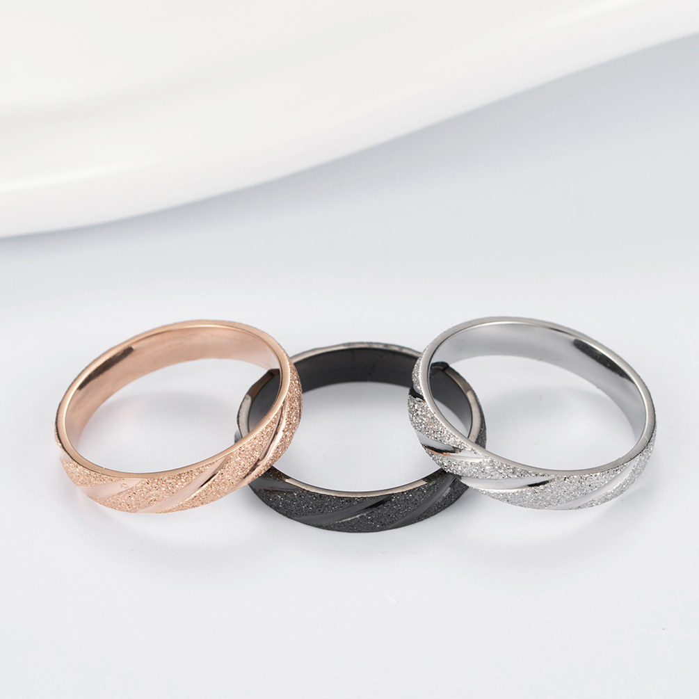 Titan Stahl Fingerring, Titanstahl, plattiert, unisex & verschiedene Größen vorhanden, keine, 4mm, Größe:6-11, verkauft von PC