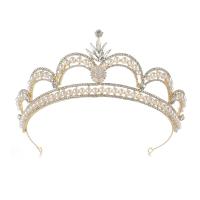 Bridal Tiaras, Zinc Alloy, Crown, plated, with rhinestone 