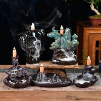 Incense Smoke Flow Backflow Holder Ceramic Incense Burner, Porcelain, plated, for home and office & durable 