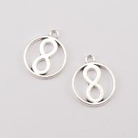 Zinc Alloy Jewelry Pendants, Round, plated, silver color 