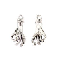 Zinc Alloy Hand Pendants, plated, silver color 