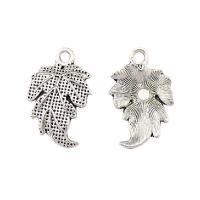 Zinc Alloy Leaf Pendants, plated, silver color 