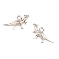 Pendentifs animaux en alliage de zinc, Dinosaure, Placage, argent Vendu par sac