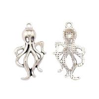 Pendentifs animaux en alliage de zinc, Poulpe, Placage, argent Vendu par sac