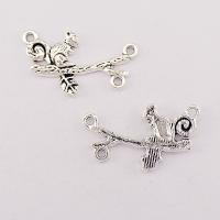 Animal Zinc Alloy Connector, Squirrel, plated, silver color 