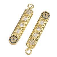 Cubic Zirconia Micro Pave Brass Pendant, gold color plated, micro pave cubic zirconia Approx 2mm 