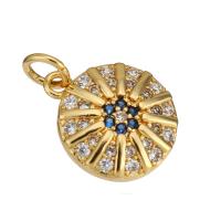 Cubic Zirconia Micro Pave Brass Pendant, gold color plated, micro pave cubic zirconia Approx 2mm 