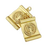 Brass Jewelry Pendants, gold color plated Approx 2mm 