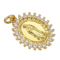 Cubic Zirconia Micro Pave Brass Pendant, gold color plated, micro pave cubic zirconia Approx 2mm 