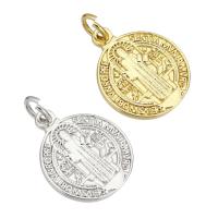 Brass Jewelry Pendants, Flat Round, plated Approx 2mm 