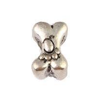 Zinc Alloy Large Hole Beads, Dog Bone, DIY, original color, 11mm 