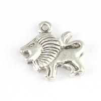 Pendentifs animaux en alliage de zinc, lion, couleur originale, 17mm, Vendu par PC