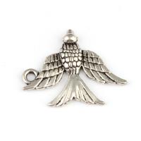 Pendentifs animaux en alliage de zinc, oiseau, argent, 24mm, Vendu par PC